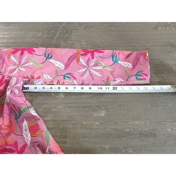 Daniela Vecchi Pink Floral Embroidered Blazer Jacket Italy Size 44 US 8 - Picture 8 of 8